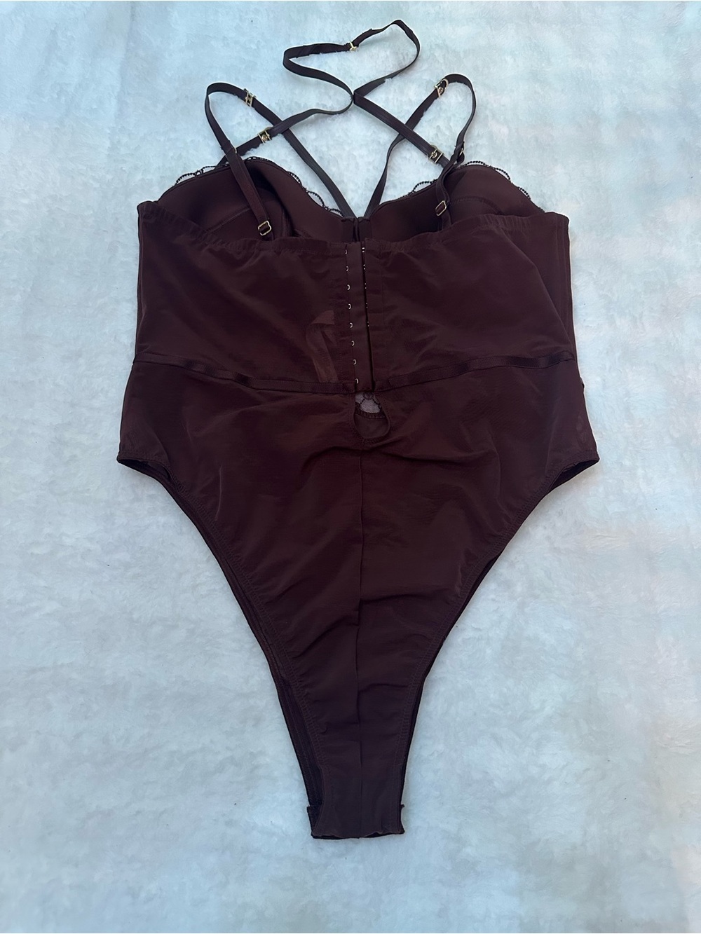 New! Victoria's Secret Logo Embroidered Balcony Teddy Bodysuit XXL 9073 - Picture 8 of 10